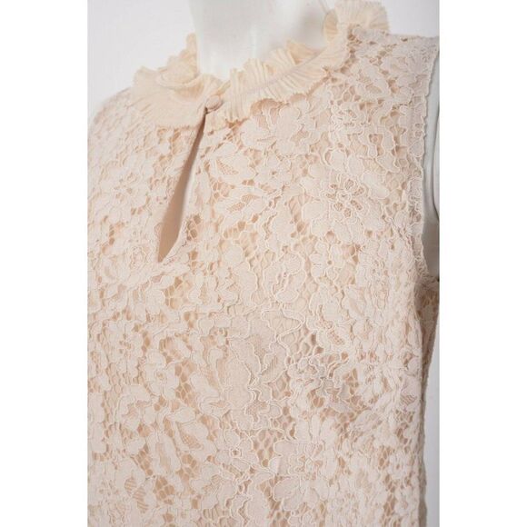 J. Crew Womans Top Shirt Blouse Ruffle Lace Size XS Ivory Ecru Off White - Picture 3 of 6